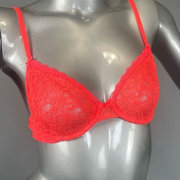 aerie Other - ❌SOLD❌ Aerie Neon Orange Unlined Lace Bra